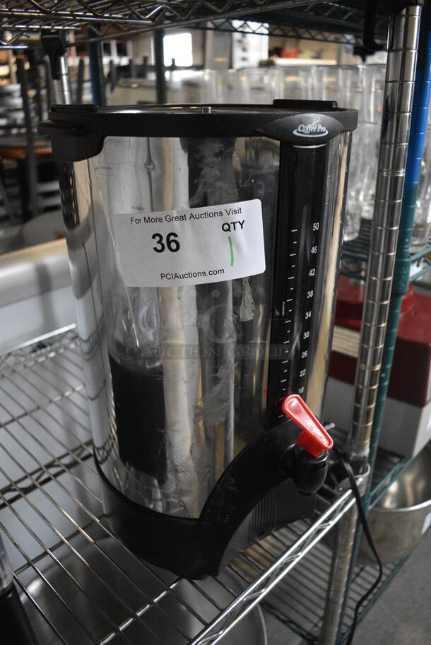 Coffee Pro Chrome Finish Coffee Urn. Missing Lid. 11x12x16.5 - Image 2 of 4