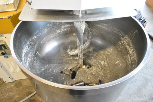 Rondo Doge 160 FBF/S Metal Commercial Floor Style Spiral Dough Mixer w/ Stainless Steel Mixing Bowl and Dough Hook Attachment on Commercial Casters. 208 Volts, 3 Phase.  - Image 6 of 8