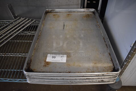 8 Metal Full Size Baking Pans. 18x26x1. 8 Times Your Bid!