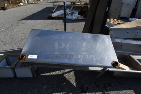 Stainless Steel Equipment Stand w/ Metal Under Shelf on Commercial Casters. Missing Caster.