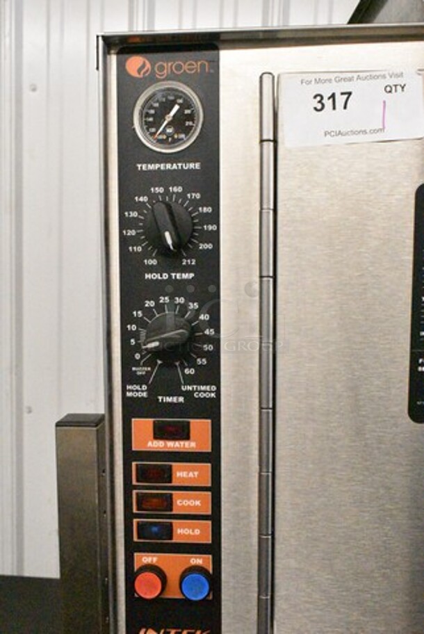 2015 Groen Intek XS208-8-3 Stainless Steel Commercial Electric Powered Single Deck Steam Cabinet on Commercial Equipment Stand w/ Commercial Casters. 208 Volts, 3 Phase. - Image 4 of 7