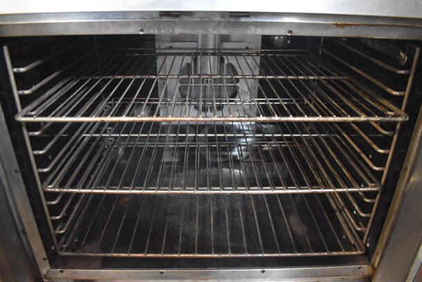 Vulcan Commercial Stainless Steel Double Deck Natural Gas Powered Convection Ovens With Stainless Steel Shelving on Commercial Casters. 115V Controls 2 Times Your Bid! - Image 4 of 5