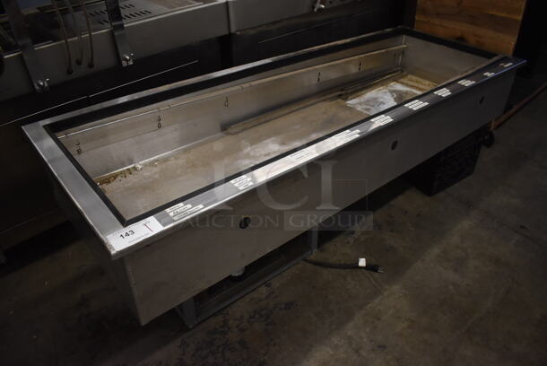 Stainless Steel Commercial Cold Pan Drop In. 115 Volts, 1 Phase. 74x27x22. Tested and Powers On But Temps at 43 Degrees
