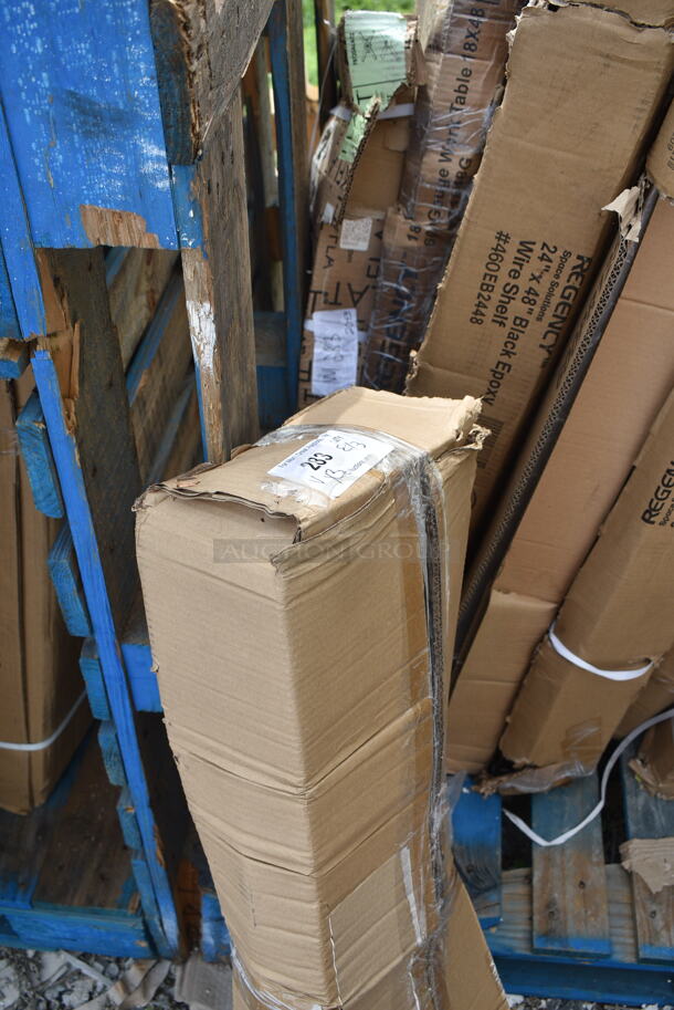 3 BRAND NEW SCRATCH AND DENT! Items; Cooking Performance Group 35117046014 Convection Oven Stacking Kit for for FEC-100 and FEC-200 Ovens, FLAT Tech KX22 22" x 22" Self-Stabilizing Black Table Base, Black Finish Wire Rack. 3 Times Your Bid! May Be Missing Pieces.  - Image 2 of 5