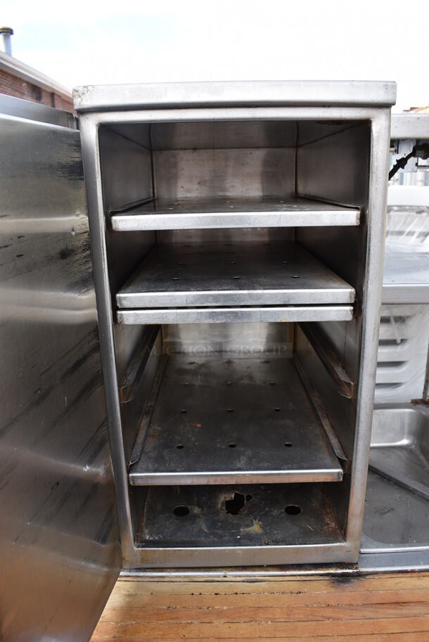 Stainless Steel Commercial Steam Table w/ Cutting Board, Cabinet, 2 Over Shelves and Under Shelf. 90x32x64 - Image 5 of 6