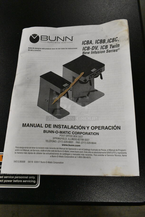 BRAND NEW SCRATCH AND DENT! 2024 Bunn ICB TWIN ENERGY STAR Stainless Steel Commercial 53200.0101 ICB Twin Tall Infusion Series Stainless Steel Automatic Coffee Brewer w/ 2 Poly Brew Baskets. Does Not Come w/ Satellites. 120/240 Volts, 1 Phase.  - Image 7 of 12
