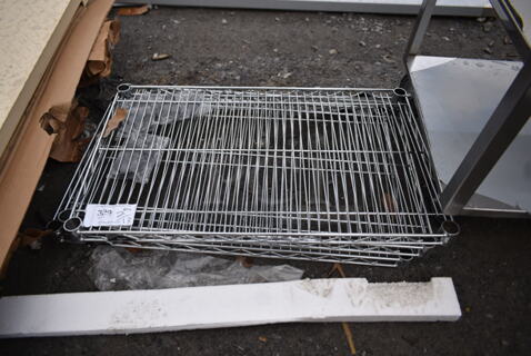 ALL ONE MONEY! Lot of 3 BRAND NEW SCRATCH AND DENT! Chrome Finish Wire Shelves.