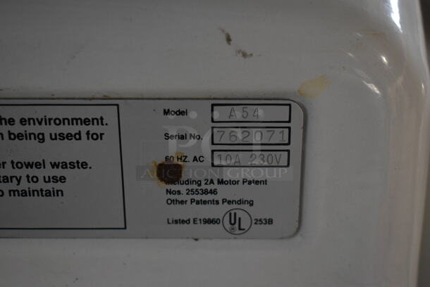 World Dryer A54 Metal Wall Mount Hand Dryer. 230 Volts. - Image 4 of 7