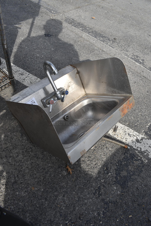 Advance Tabco Wall Mount Hand Sink w/ Side Splashes and Faucet - Image 2 of 4