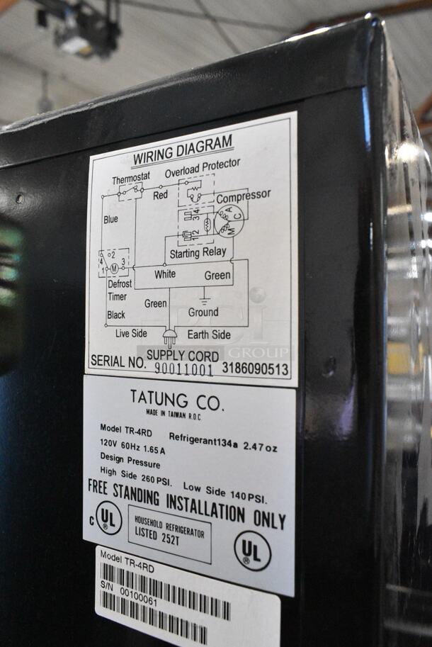 Tatung TR-4RD Mini Cooler. 115 Volts, 1 Phase. Tested and Powers On But Does Not Get Cold - Image 6 of 6