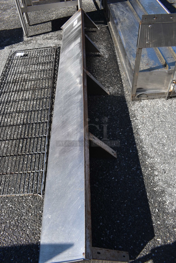 Stainless Steel Shelf w/ Wall Mount Brackets. 84x12x12 - Image 3 of 3