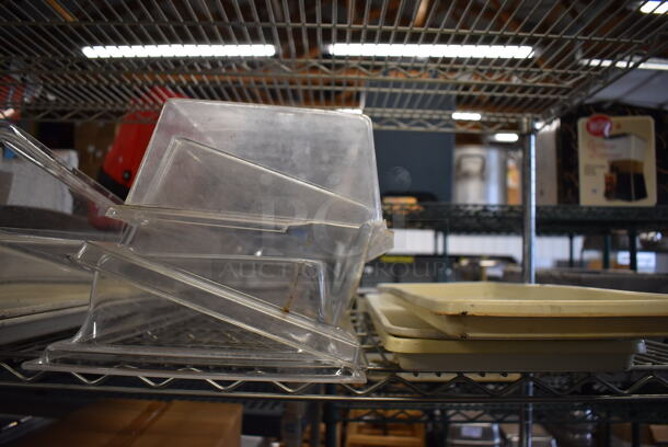 ALL ONE MONEY! Tier Lot of 5 Poly Clear Dome Covers and 4 Trays - Image 3 of 4