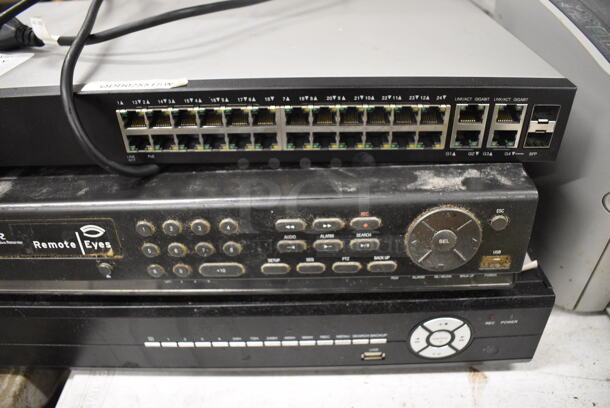 3 Various Items; Cisco SF300-24PP 24 Port, Speco Technologies EZVR4 and Security Camera Recorder. Includes 17.5x10.5x2. 3 Times Your Bid! - Image 3 of 4