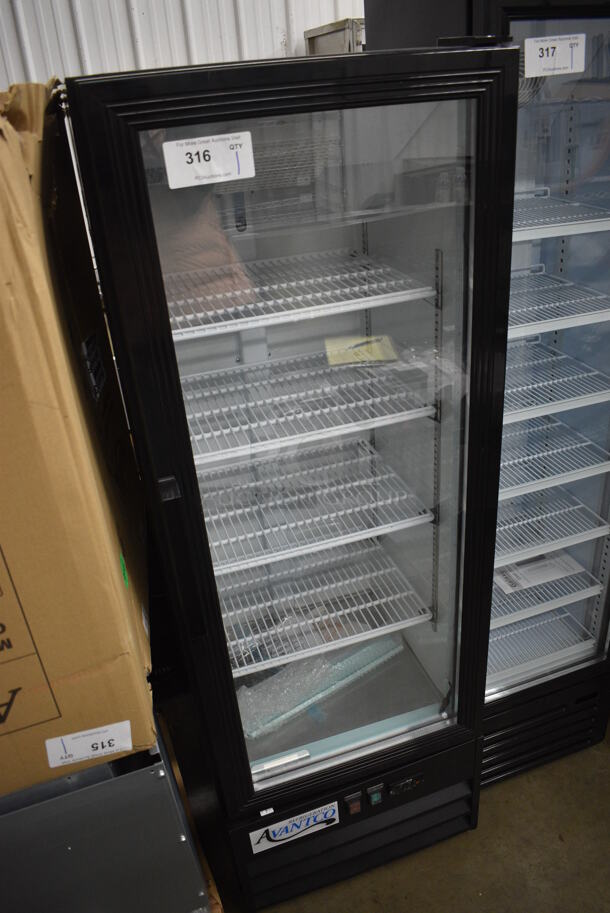 Avantco 178GDC10HCB Metal Commercial Single Door Reach In Cooler Merchandiser w/ Poly Coated Racks. 115 Volts, 1 Phase. 22x23x63. Tested and Does Not Power On - Image 2 of 6