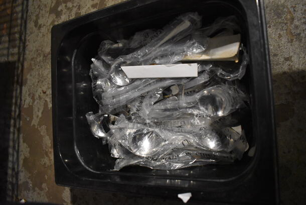 ALL ONE MONEY! Lot of 4 Bins of Various Silverware Including Spoons and Forks - Image 3 of 7