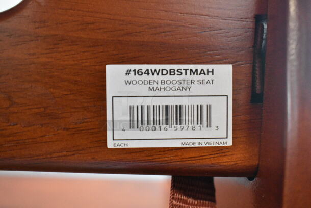 2 BRAND NEW SCRATCH AND DENT! Items Including Lancaster Table & Seating 164WDBSTWAL Unassembled Wooden Booster Seat with Walnut Finish and Lancaster Table & Seating Unassembled Wooden Booster Seat with Mahogany Finish. 2 Times Your Bid!   - Image 8 of 8