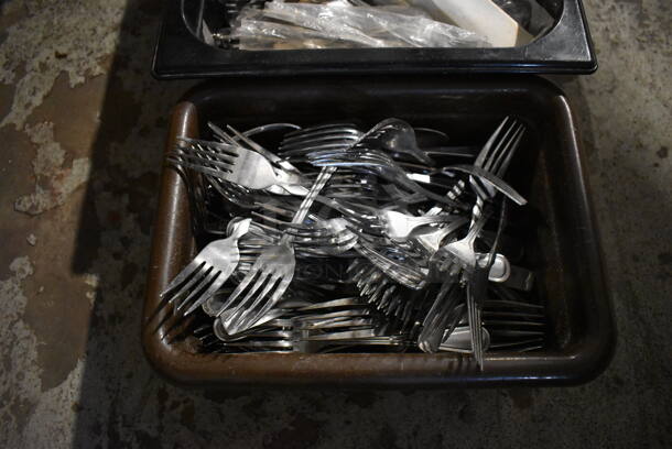 ALL ONE MONEY! Lot of 4 Bins of Various Silverware Including Spoons and Forks - Image 5 of 7