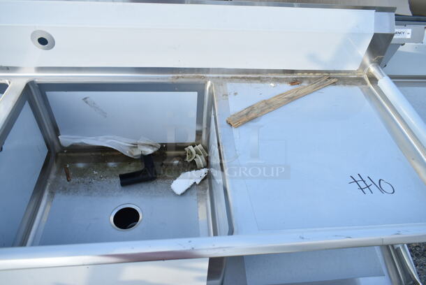 BRAND NEW SCRATCH AND DENT! Regency 600S42424224 Stainless Steel 4 Bay Sink w/ Dual Drain Board. No Legs. Bays 24x24x13.5. Drain Boards 22x26 - Image 7 of 8