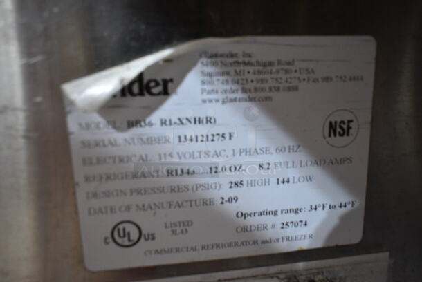 Glastender BB36-R1-XNH(R) Stainless Steel Commercial Single Door Direct Draw Kegerator w/ Beer Tower and Drip Tray. Door Needs To Be Attached. 115 Volts, 1 Phase. Tested and Working! - Image 5 of 6