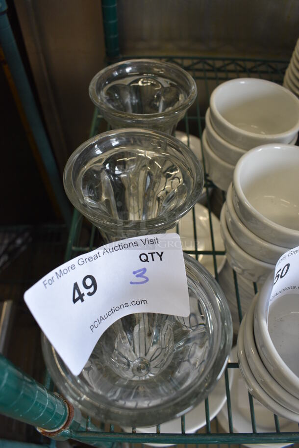 3 Glass Sundae Glasses. 4.5x4.5x5.75. 3 Times Your Bid! - Image 3 of 3
