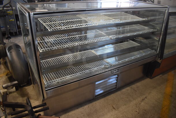 2013 Leader HBK77S/C Stainless Steel Commercial Floor Style Refrigerated Display Case Merchandiser. 120 Volts, 1 Phase. 78x32x53. Cannot Test - Unit Needs New Plug Head
