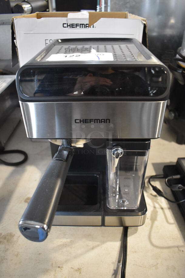 IN ORIGINAL BOX! Chefman RJ54 Countertop Espresso Machine. 120 Volts, 1 Phase.