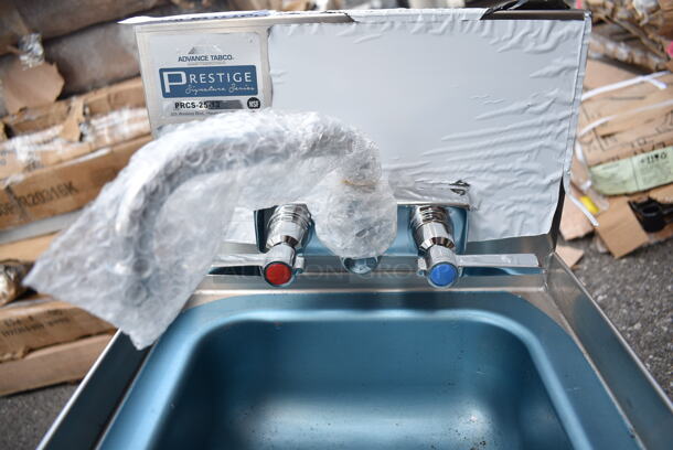 BRAND NEW SCRATCH AND DENT! Advance Tabco PRCS-25-12 Underbar Hand Sink with Glass Rinser - 25" x 12". No Legs.  - Image 5 of 7