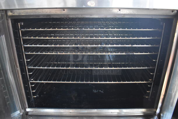Blodgett Mark V Stainless Steel Commercial Electric Powered Full Size Convection Oven w/ View Through Doors, Metal Oven Racks and Thermostatic Controls on Metal Legs. 220-240 Volts, 1 Phase. 38x37x54 - Image 5 of 9