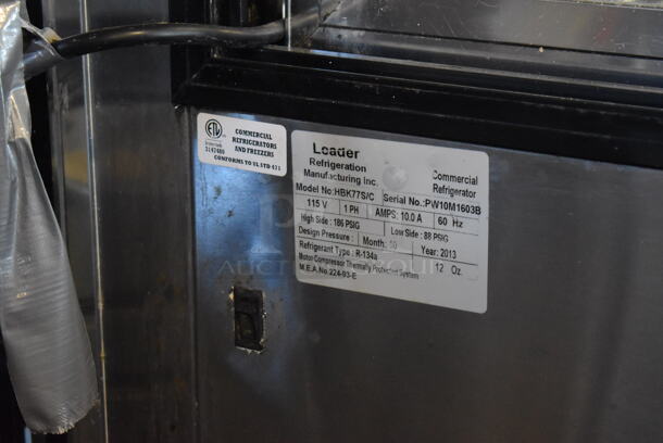 2013 Leader HBK77S/C Stainless Steel Commercial Floor Style Refrigerated Display Case Merchandiser. 120 Volts, 1 Phase. 78x32x53. Cannot Test - Unit Needs New Plug Head - Image 7 of 7