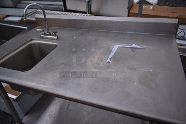 Stainless Steel Commercial Table w/ Sink Bay, Faucet, Handles, Back Splash and Under Shelf. Bay 11.5x15.5 - Image 2 of 6