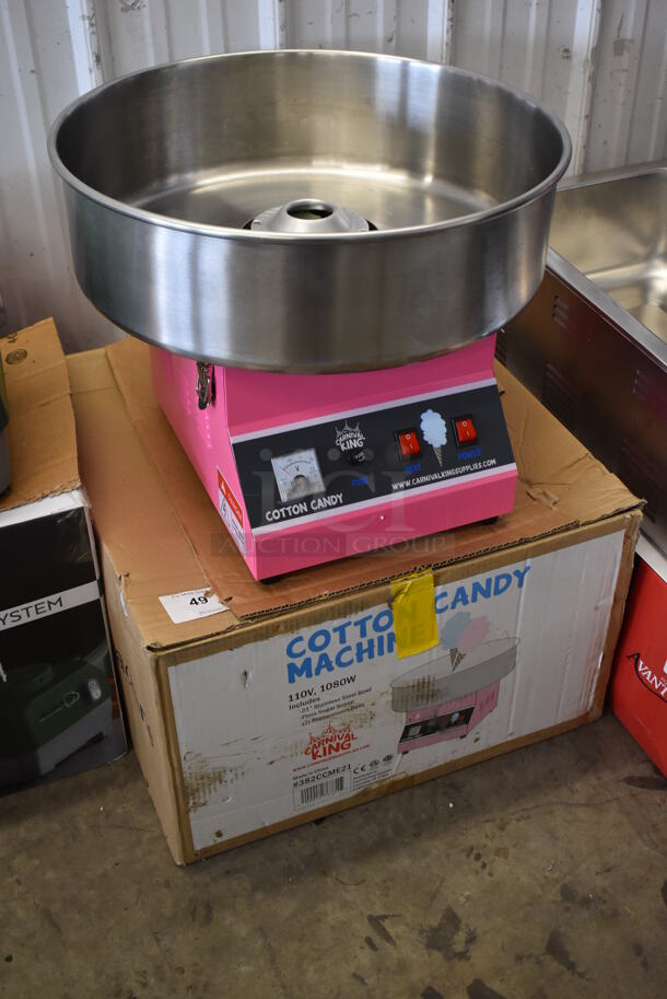 IN ORIGINAL BOX! Carnival King 382CCME21 Stainless Steel Commercial Countertop Cotton Candy Machine. 110 Volts, 1 Phase. 20.5x20.5x16. Tested and Does Not Power On - Image 2 of 6