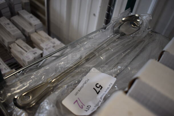 12 BRAND NEW! Stainless Steel Serving Spoons. 15". 12 Times Your Bid! - Image 2 of 3