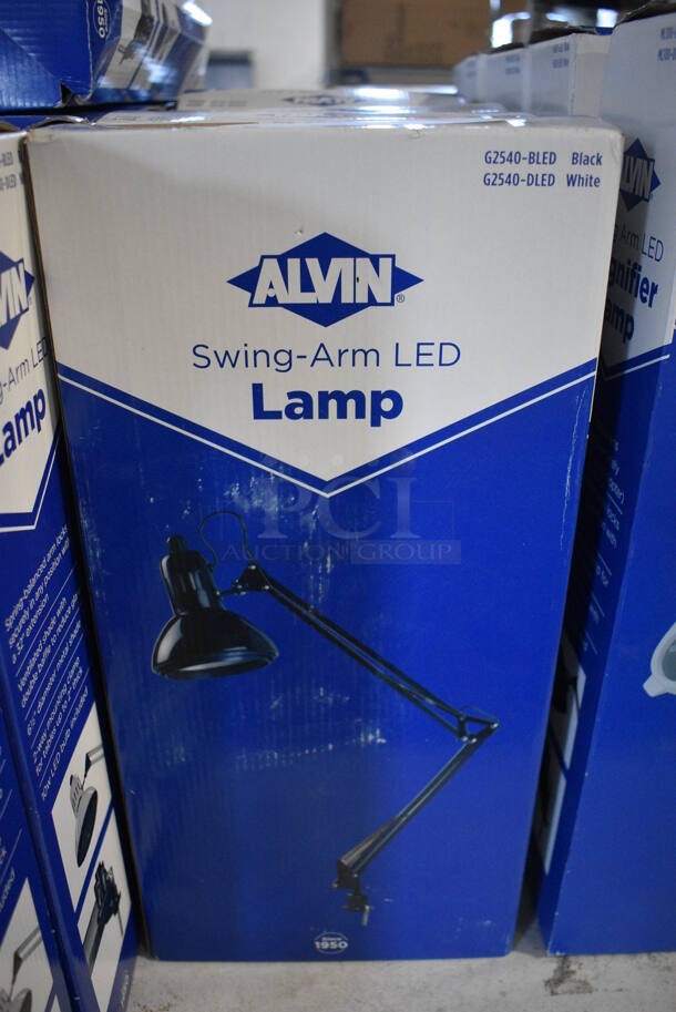5 BRAND NEW IN BOX! Alvin G2540-BLED Black Swing Arm LED Lamps. 5 Times Your Bid!