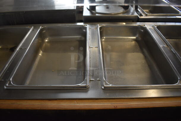 Vollrath Model 3871060 Stainless Steel Commercial 4 Well Steam Table w/ 4 Lamps and Sneeze Guard. 120 Volts, 1 Phase. 60x29x58. Cannot Test Due To Plug Style - Image 4 of 9
