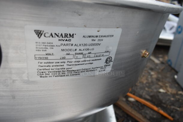 BRAND NEW SCRATCH AND DENT! Canarm ALX120-UD Metal Commercial Rooftop Mushroom Exhaust Fan. 115/230 Volts, 1 Phase.  - Image 4 of 4
