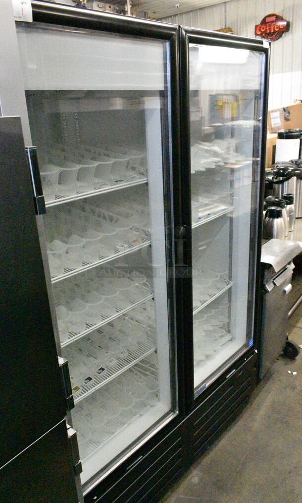 Imbera VR043 ENERGY STAR Metal Commercial 2 Door Reach In Cooler Merchandiser w/ Poly Coated Racks. 115 Volts, 1 Phase. Tested and Powers On But Does Not Get Cold - Image 1 of 7