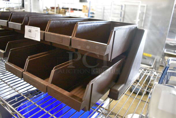 Camel Brown Poly Countertop Stand w/ 6 Bins. 18x18x9.5 - Image 2 of 4