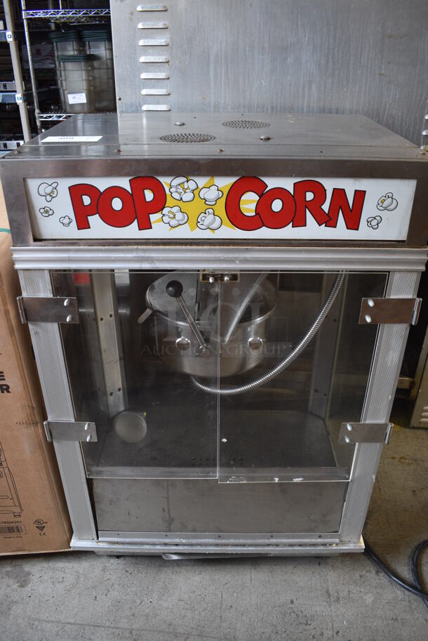 Gold Medal Model 2001ST Metal Commercial Countertop Popcorn Machine Merchandiser. 120 Volts, 1 Phase. 28x21x40. Cannot Test Due To Plug Style