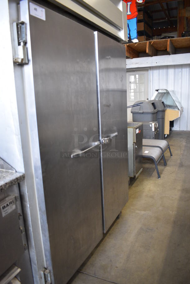 McCall Model 7-7045FTC Stainless Steel Commercial 2 Door Reach In Freezer on Commercial Casters. 115 Volts, 1 Phase. 55x35x84. Tested and Powers On But Temps at 49 Degrees - Image 4 of 7