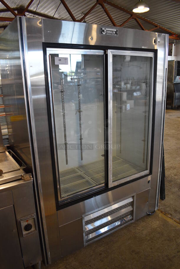 2013 Leader LS54SC Stainless Steel Commercial 2 Door Reach In Cooler Merchandiser w/ Racks. 115 Volts, 1 Phase. 54x30x75. Tested and Working! - Image 3 of 6