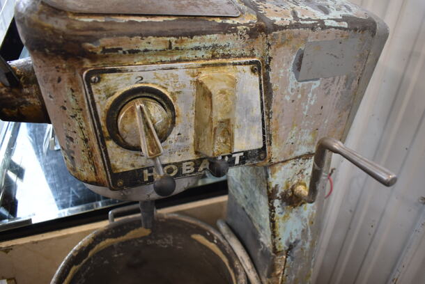 Hobart D-300 Metal Commercial Floor Style 30 Quart Planetary Dough Mixer w/ Metal Mixing Bowl, Meat Grinder Piece, Dough Hook and Paddle Attachment. 208 Volts, 3 Phase. - Image 6 of 7