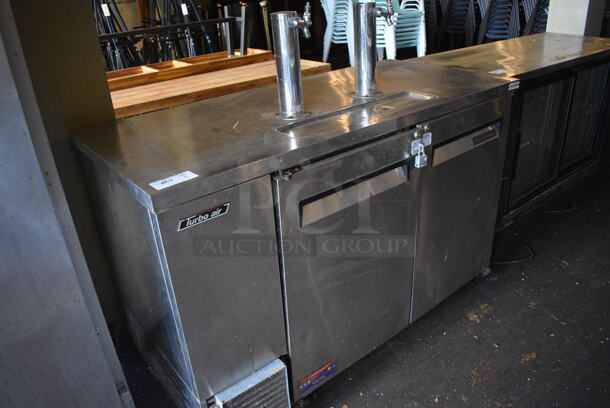 Turbo Air Stainless Steel Commercial Direct Draw Kegerator w/ 2 Beer Towers. BUYER MUST REMOVE. 59x27x50. Item Was in Working Condition on Last Day of Business. (Susquehanna Ale House) - Image 4 of 5
