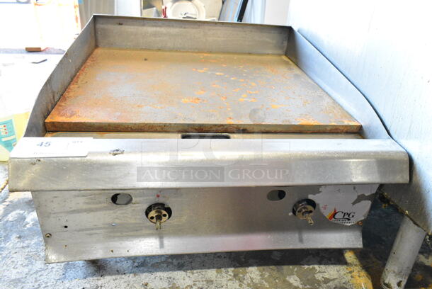 Cooking Performance Group CPG Stainless Steel Commercial Countertop Gas Powered Flat Top Griddle.  - Image 1 of 8