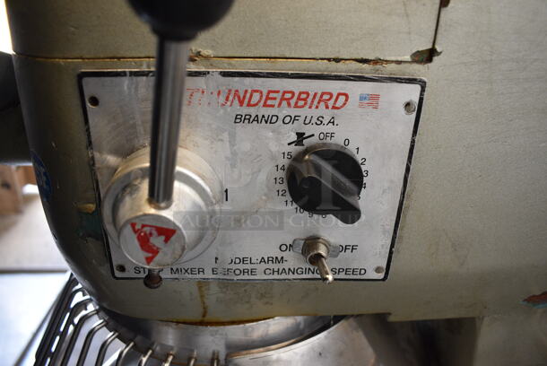 Thunderbird ARM-30N Metal Commercial Floor Style 30 Quart Planetary Dough Mixer w/ Stainless Steel Mixing Bowl, Bowl Guard and Paddle Attachment. 115 Volts, 1 Phase. 21x27x46. Tested and Working! - Image 5 of 6