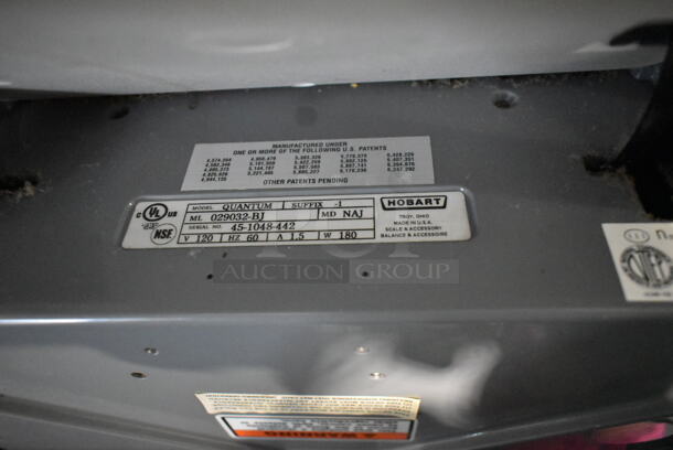 Hobart Quantum Metal Countertop Scale. 120 Volts, 1 Phase. Cannot Test Due To Missing Power Cord - Image 9 of 9