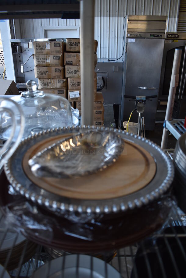 ALL ONE MONEY! Tier Lot of Various Items Including Metal Dome Cover Lids, Salt Shakers and Glass Pitcher - Image 5 of 7