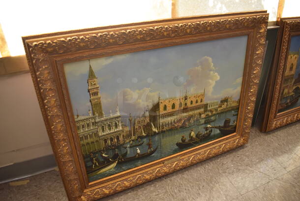 Framed Canvas Painting Reproduction of View of the Bacino di San Marco by Antonio Canaletto From Art Dealer Ed Mero! - Image 2 of 6