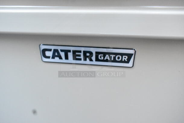 BRAND NEW SCRATCH AND DENT! CaterGator CG170TANW Tan 170 Qt. Mobile Rotomolded Extreme Outdoor Cooler / Ice Chest - Image 4 of 7