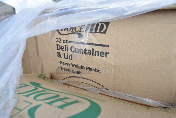 PALLET LOT of 25 BRAND NEW Boxes Including Hamilton Beach 6126-908R Blender Container, 127P400C Choice 4 oz. Clear Plastic Souffle Cup / Portion Cup - 2500/Case, Solo P200N 2 oz. Translucent Polystyrene Souffle / Portion Cup - 2500/Case, 304FND5811R Acopa Foundations 16 oz. Red Wide Rim Melamine Pasta Bowl - 12/Pack, Town 56913S 96 Cup Sushi Rice Container with Stainless Steel Finish, 128HD32COMBO Choice Heavy Duty Microwavable Plastic Deli Container, 4339BULK White Uncoated Paper Plates, 395RP10 EcoChoice No PFAS Added 10" Natural Bagasse Blend 3 Compartment Plate - 500/Case. 25 Times Your Bid!  - Image 6 of 12