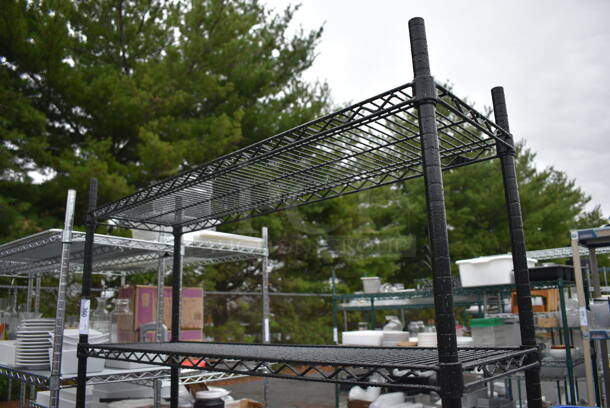 Black Finish 5 Tier Wire Shelving Unit on Commercial Casters. BUYER MUST DISMANTLE. PCI CANNOT DISMANTLE FOR SHIPPING. PLEASE CONSIDER FREIGHT CHARGES. 48x14x80 - Image 2 of 4